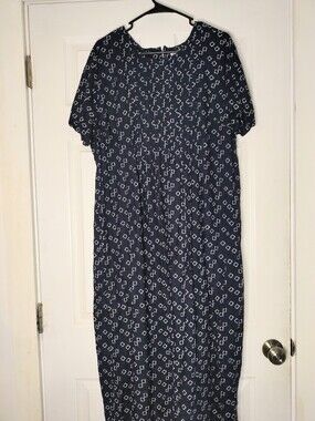 Blair Navy Maxi Dress with White Geometric Print